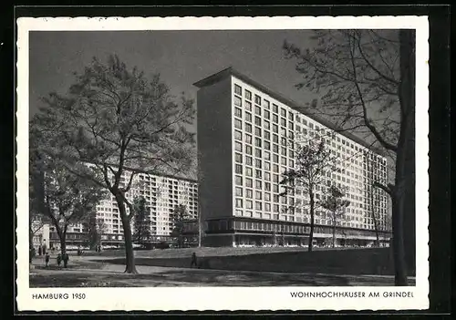 AK Hamburg, Wohnhochhäuser am Grindel, 1950