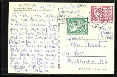 AK Leipzig, Konsument am Brühl, Alte Waage am Markt, Naschmarkt