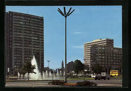 AK Berlin, Ernst-Reuter-Platz mit Springbrunnen