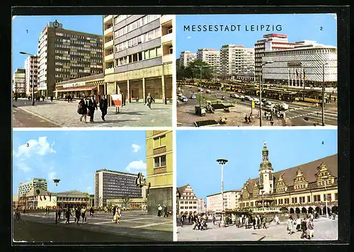 AK Leipzig, Am Brühl, Warenhaus Konsument, Sachsenplatz, Altes Rathaus