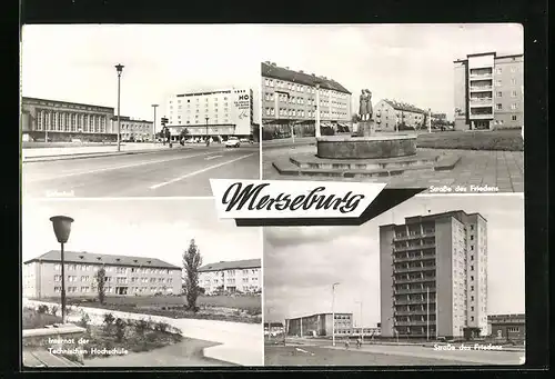 AK Merseburg, Strasse des Friedens, Bahnhof