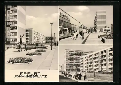 AK Erfurt, Blick über den Johannesplatz