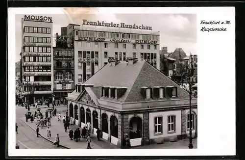 AK Frankfurt a. M., Hauptwacht mit Haus der Frankfurter Rundschau