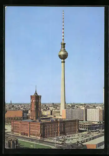 AK Berlin, Fernsehturm und Rotes Rathaus