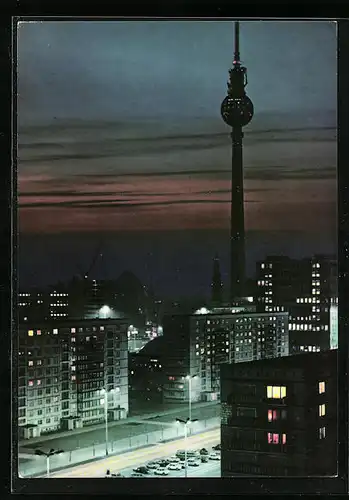 AK Berlin, Fernsehturm bei Nacht