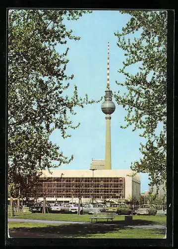 AK Berlin, Palast der Republik mit Fernsehturm