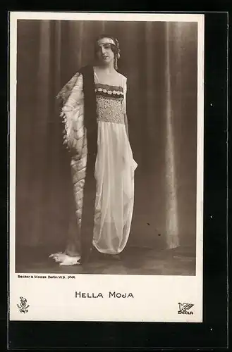 AK Schauspielerin Hella Moja in schwarzweiss fotografiert