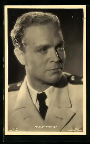 AK Schauspieler Gustav Fröhlich mit dem Blick zur Seite
