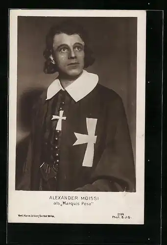AK Schauspieler Alexander Moissi als Marquis Posa