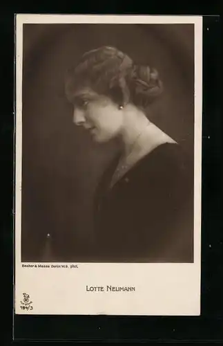 AK Schauspielerin Lotte Neumann im Seitenprofil