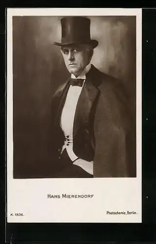 AK Schauspieler Hans Mierendorf in schwarzweiss fotografiert