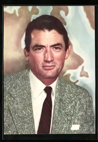 AK Schauspieler Gregory Peck im Anzug