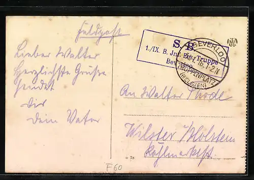 AK Dives, Schloss und Kirche am Paradeplatz