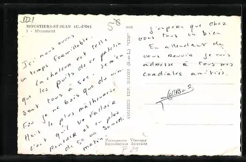 AK Moustiers-St-Jean, Monument