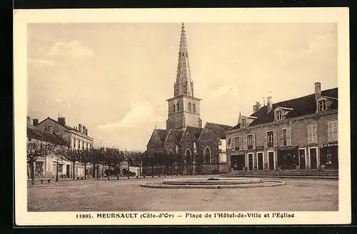 AK Meursault, Place de l`Hotel-de-Ville et l`Eglise