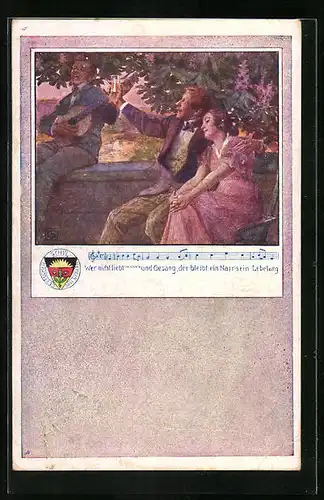 AK Deutscher Schulverein Nr. 63: Wer nicht liebt Wein, Weib und Gesang, der bleibt ein Narr sein Lebelang