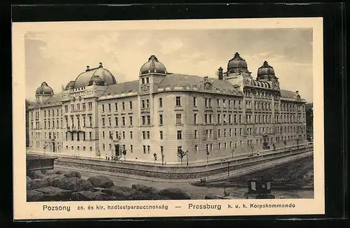 AK Pressburg, Strassenpartie am K. u. K. Korpskommando