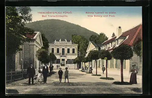 AK Bad Trenschinteplitz, Villa Bátory und Post