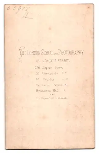 Fotografie The London School Of Photography, London, Newgate Street 103, Älterer bürgerlicher Mann mit Hut und Schirm