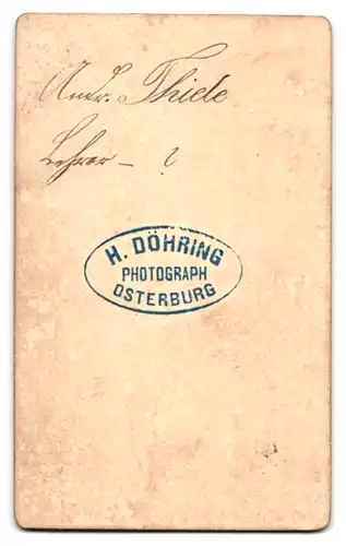 Fotografie H. Döhring, Osterburg, Junger Mann Andr. Thiele mit Fliege