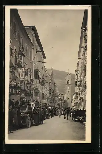AK Vipiteno, Strasse mit Hotel Zentrale alla Posta Vecchia
