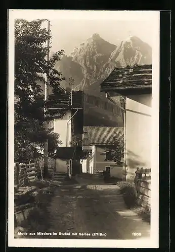 AK Mieders im Stubai, Strassenpartie mit Serles