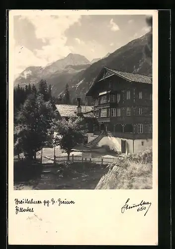 AK Ginzling /Zillertal, Alpengasthof Breitlahner mit Bergblick
