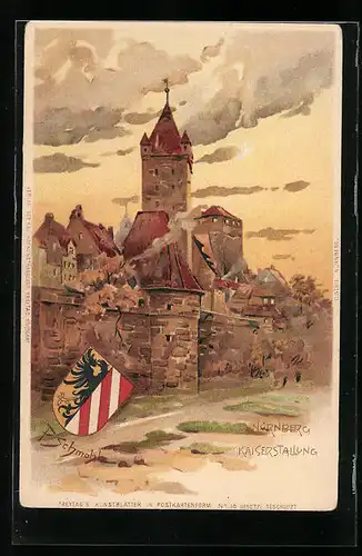 Künstler-AK P. Schmohl: Nürnberg, Kaiserstallung, Wappen