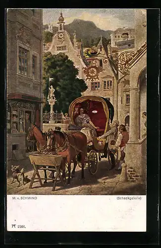 Künstler-AK Moritz von Schwind: Die Hochzeitsreise