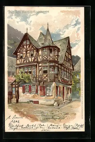 Künstler-AK P. Schmohl: Bacharach, Altes Haus