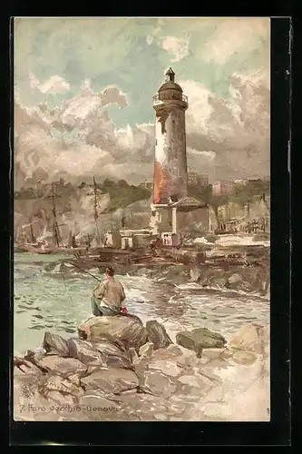 Künstler-AK P. Schmohl: Genova, Faro vecchio