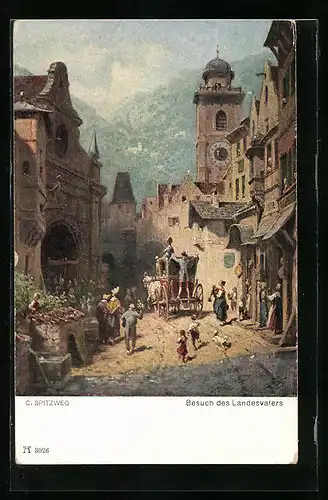 Künstler-AK Carl Spitzweg: Besuch des Landesvaters