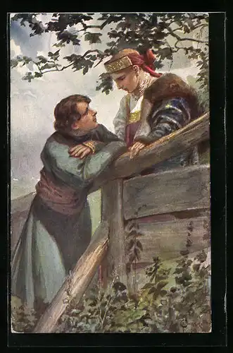 Künstler-AK S. Solomko: Am Gehege