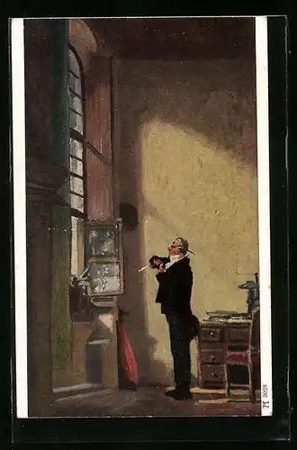 Künstler-AK Carl Spitzweg: Der Schreiber