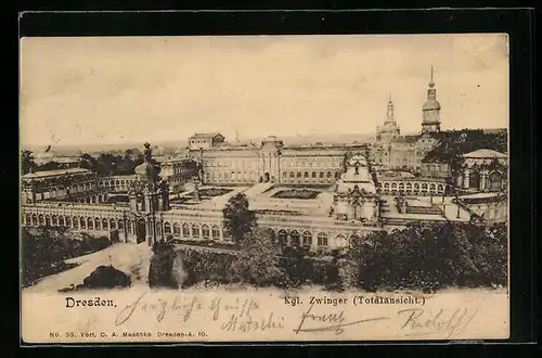 AK Dresden, Totalansicht des Königlichen Zwingers