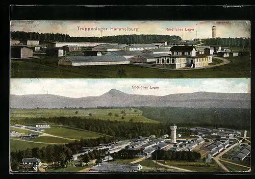 AK Hammelburg, Nördliches und südliches Truppenlager aus der Vogelschau