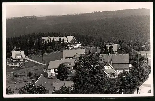 Fotografie Brück & Sohn Meissen, Ansicht Oberbärenburg i. Erzg., Blick auf die Wohnhäsuer im Ort