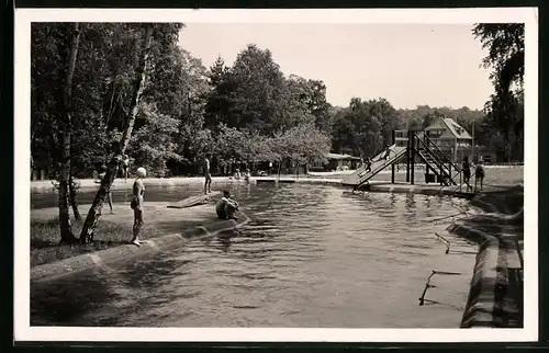 Fotografie Brück & Sohn Meissen, Ansicht Radebeul, Partie aus Bilz-Bad-Schwimmbad im Lössnitzgrund