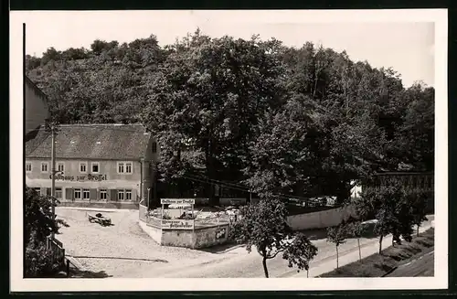 Fotografie Brück & Sohn Meissen, Ansicht Meissen i. Sa., Partie am Gasthaus zur Drossel im Drosselgrund