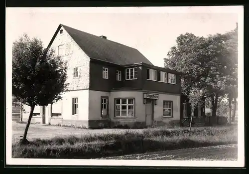Fotografie Brück & Sohn Meissen, Ansicht Herrndorf-Hetzdorf, Partie am Gasthaus Jägerhorn