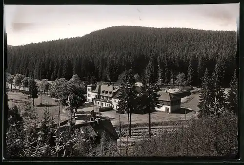 Fotografie Brück & Sohn Meissen, Ansicht Erlabrunn i. Erzg., Blick auf das Hotel Täumerhaus