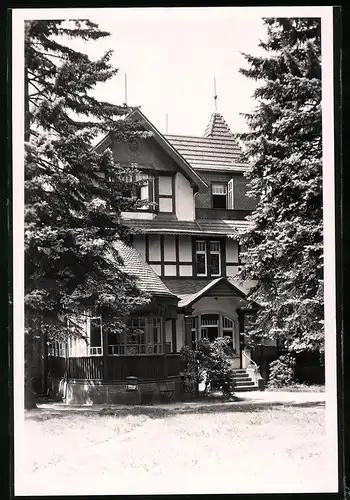 Fotografie Brück & Sohn Meissen, Ansicht Rödern, Partie am Kurheim mit Wintergarten