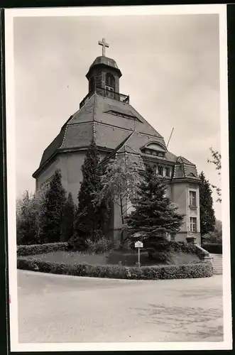 Fotografie Brück & Sohn Meissen, Ansicht Arnsdorf, Partie an der Anstaltskirche