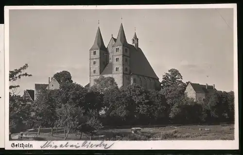 Fotografie Brück & Sohn Meissen, Ansicht Geithain, Blick auf die Nicolaikirche