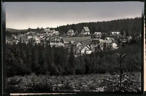 Fotografie Brück & Sohn Meissen, Ansicht Oberbärenburg, Panorama der Ortschaft