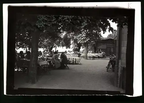 Fotografie Brück & Sohn Meissen, Ansicht Diesbar, Gasthof zum Ross, Biergarten - Terrasse