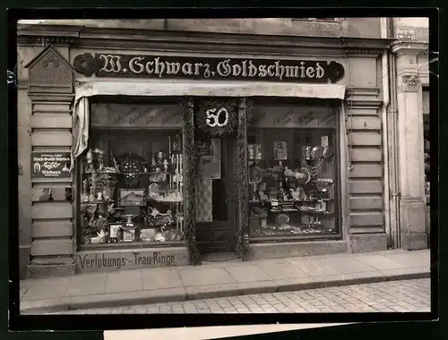 Fotografie Brück & Sohn Meissen, Ansicht Meissen, Laden von Goldschmied Schwarz