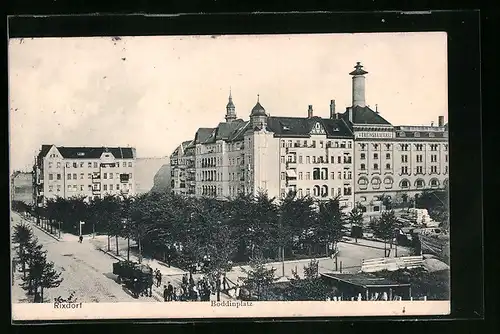 AK Berlin-Rixdorf, Strassenpartie am Boddinplatz