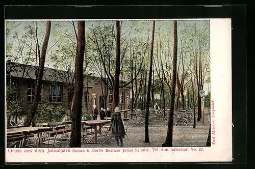 AK Berlin-Rudow, Restaurant Juliuspark von Julius Schultz