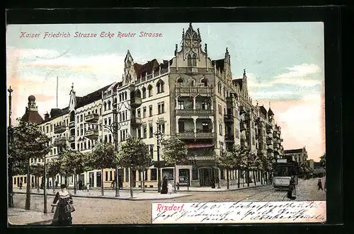 AK Rixdorf, Partie an der Friedrich Strasse, Ecke Reuter Strasse